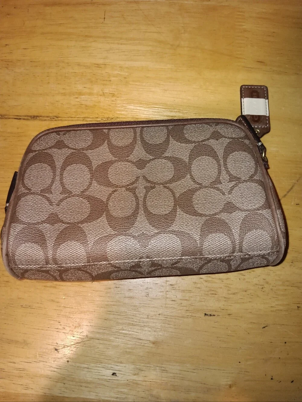 Coach Signature Monogram Zippy Pouch